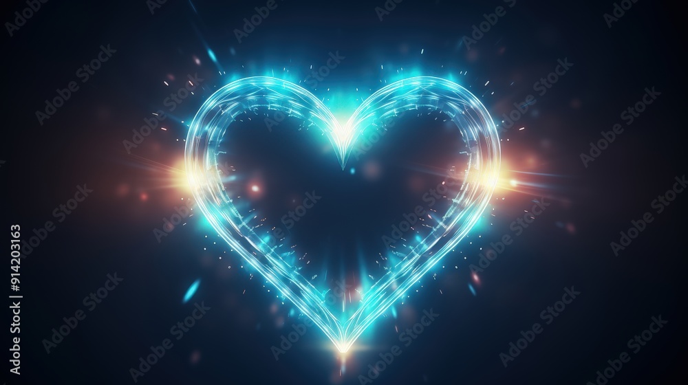 Glowing Heart Shaped Light Effect Glowing Heart Shaped Light Effect