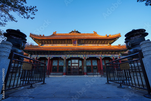 Architectural Landscape of Cloud Dispelling Hall in Summer Palace.