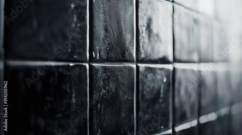 black tiles seamless pattern background close up