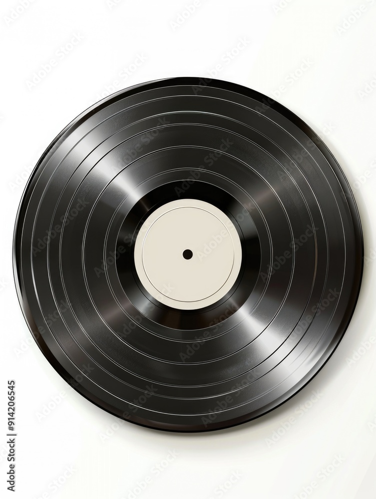 Old record vinyl with label, center hole and grooves for sound. Old record vinyl with label, center hole and grooves for sound.