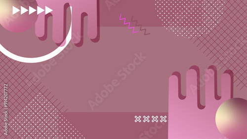 Abstract Pink Composition with Geometric Shapes