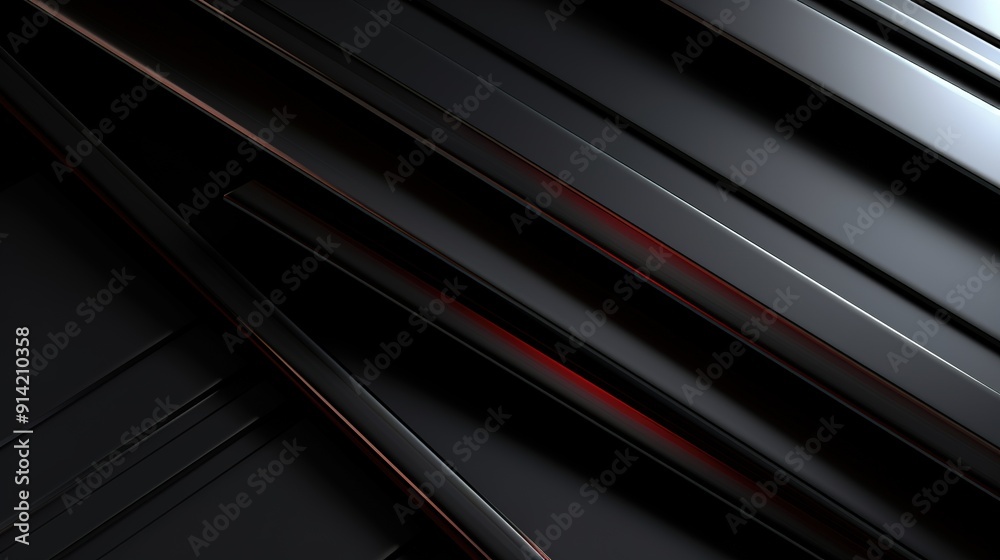 Abstract black and red diagonal lines with a glossy finish. Abstract black and red diagonal lines with a glossy finish.