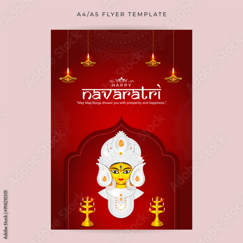 Vector illustration of Happy Navratri social media feed template photo