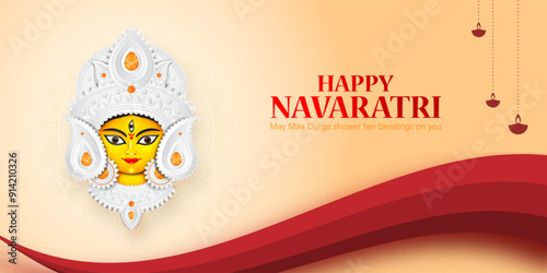 Vector illustration of Happy Navratri social media feed template photo