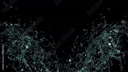 A splash of water on the black