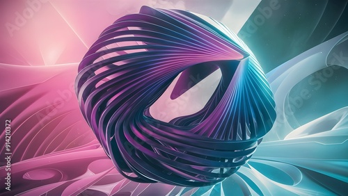 Theoretical cutting edge shape, 3d render