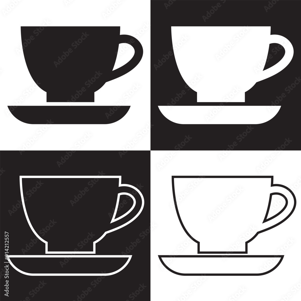 Coffee cup line web icons. Disposable coffee cup. Coffee paper cup, plastic container for hot and cold drink, juice, tea. Isolated on black background. Vector illustration. EPS 10 Coffee cup line web icons. Disposable coffee cup. Coffee paper cup, plastic container for hot and cold drink, juice, tea. Isolated on black background. Vector illustration. EPS 10