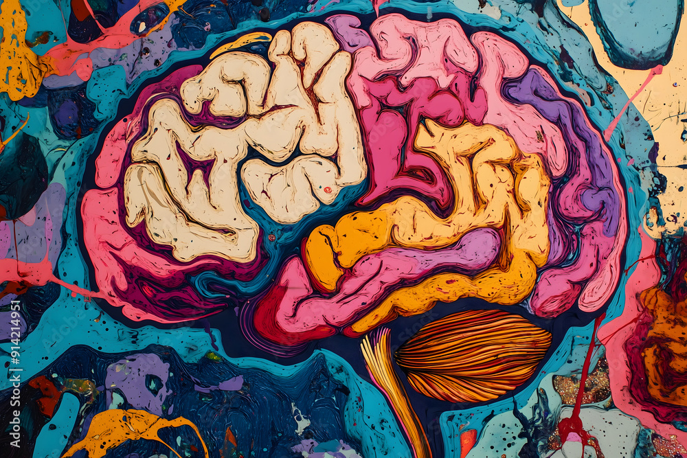 Obraz premium Abstract Colorful Brain Illustration