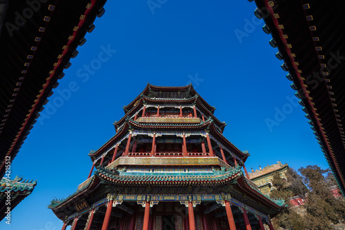 The Tower of Buddhist Incense in Wanshou Mountain, Summer Palace. photo