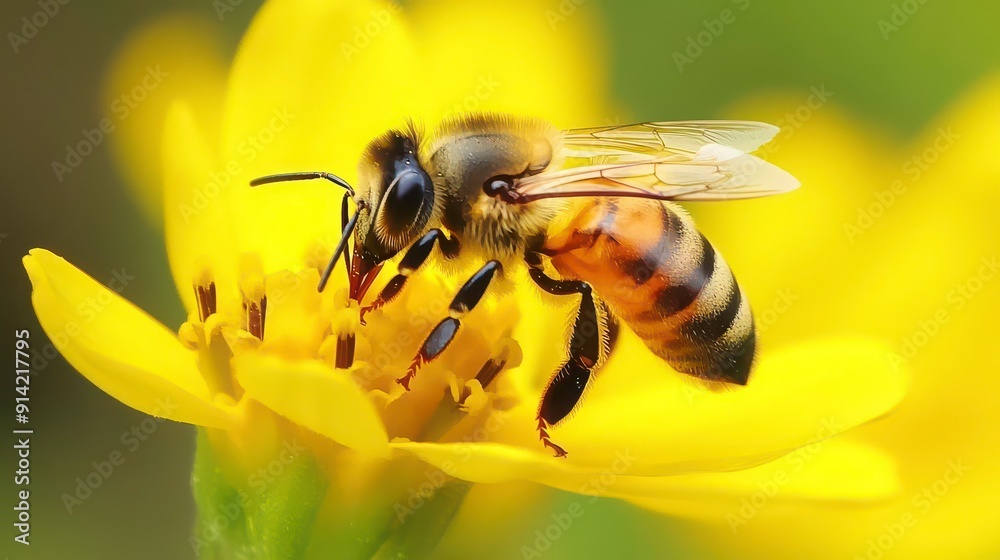 bee on yellow flower