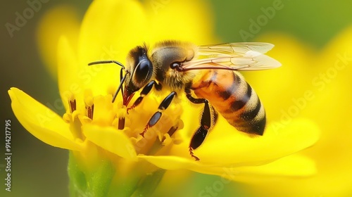 bee on yellow flower