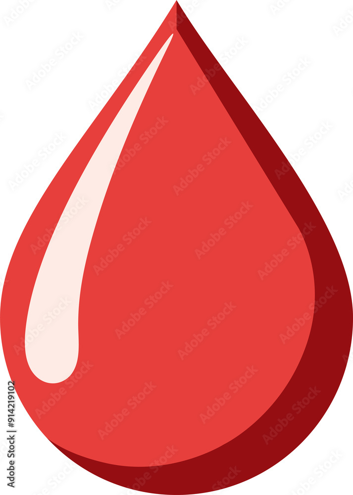 Fototapeta premium Blood Drop in Cartoon Style | High Resolution, Isolated on Transparent Background