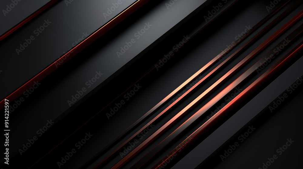 Obraz premium Abstract dark background with red lines.