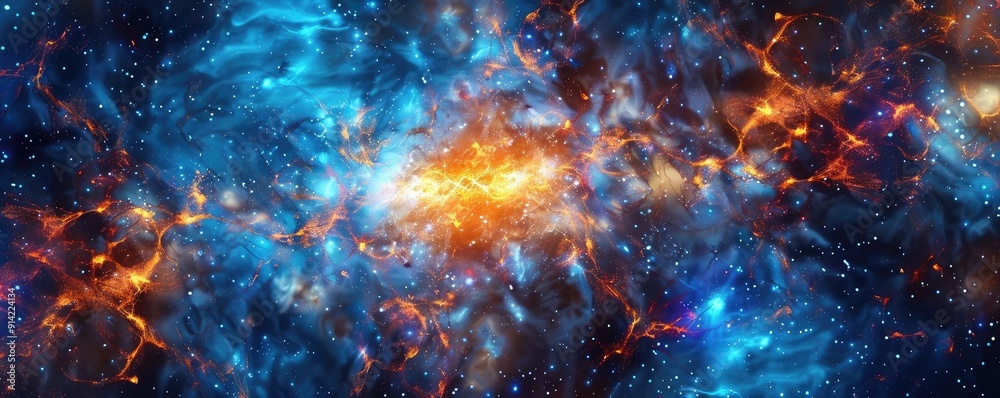 A stunning cosmic scene showcasing vibrant colors and celestial formations in the vastness of space.