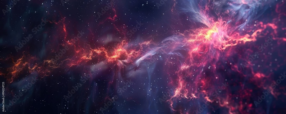 Stunning cosmic nebula showcasing vibrant colors and ethereal gas clouds, a glimpse into the mysteries of the universe.