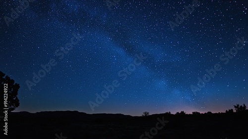 Nighttime Horizon in Arizona: Flat Landscape View