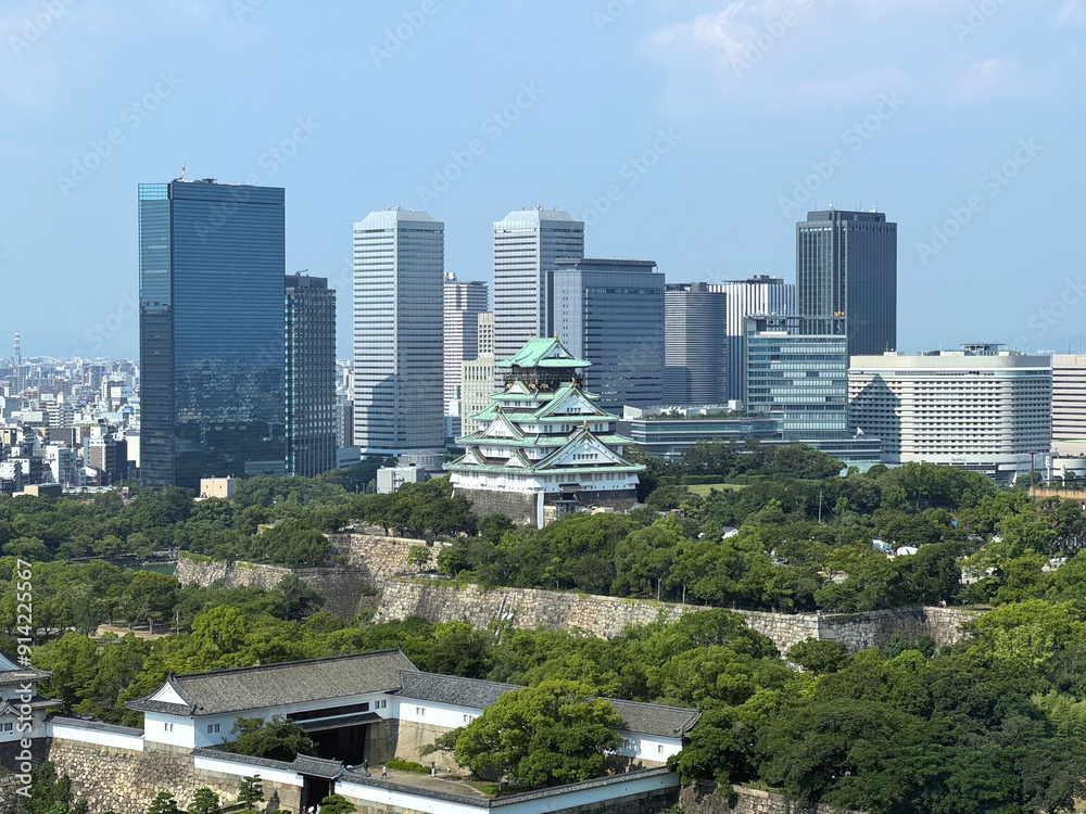 Fototapeta premium 大阪城と大阪ビジネスパーク