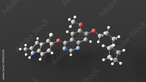 cediranib molecule 3d, molecular structure, ball and stick model, structural chemical formula azd-2171 photo