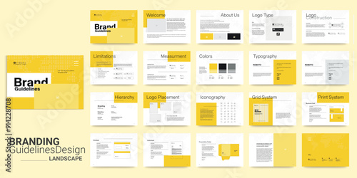 Yellow Branding Guideline Design Minimal Brand Guideline Brand Manual Brand Style Guide	