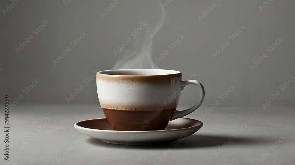 Minimalistic photo of a steaming coffee cup with a simple background, for advertisement Minimalistic photo of a steaming coffee cup with a simple background, for advertisement