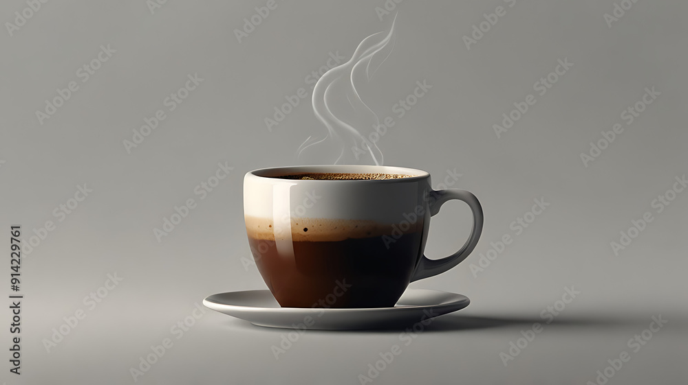 Minimalistic photo of a steaming coffee cup with a simple background, for advertisement Minimalistic photo of a steaming coffee cup with a simple background, for advertisement