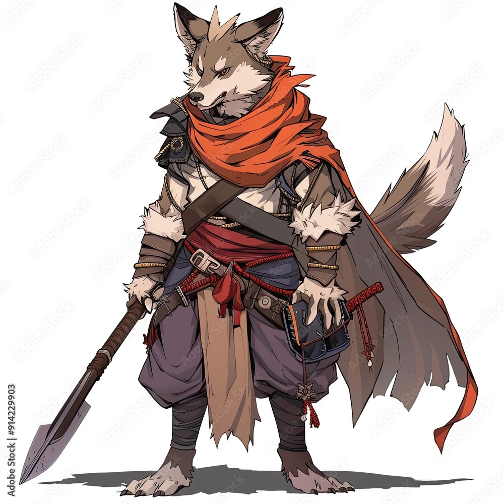 Anime Dog Warrior. AI generated art illustration. Anime Dog Warrior. AI generated art illustration.