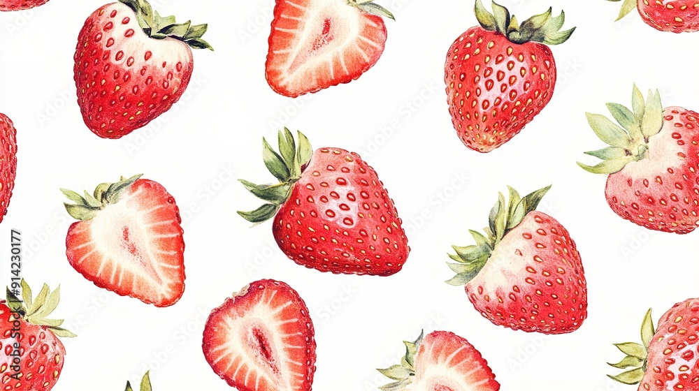 Pattern Featuring Fresh Strawberries Pattern Featuring Fresh Strawberries