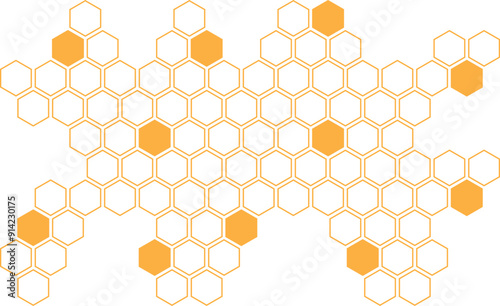  simple abstract lite orange color creative geometric hexagon honeycomb polygon pattern a design that is yellow and orange with the hexagon on it