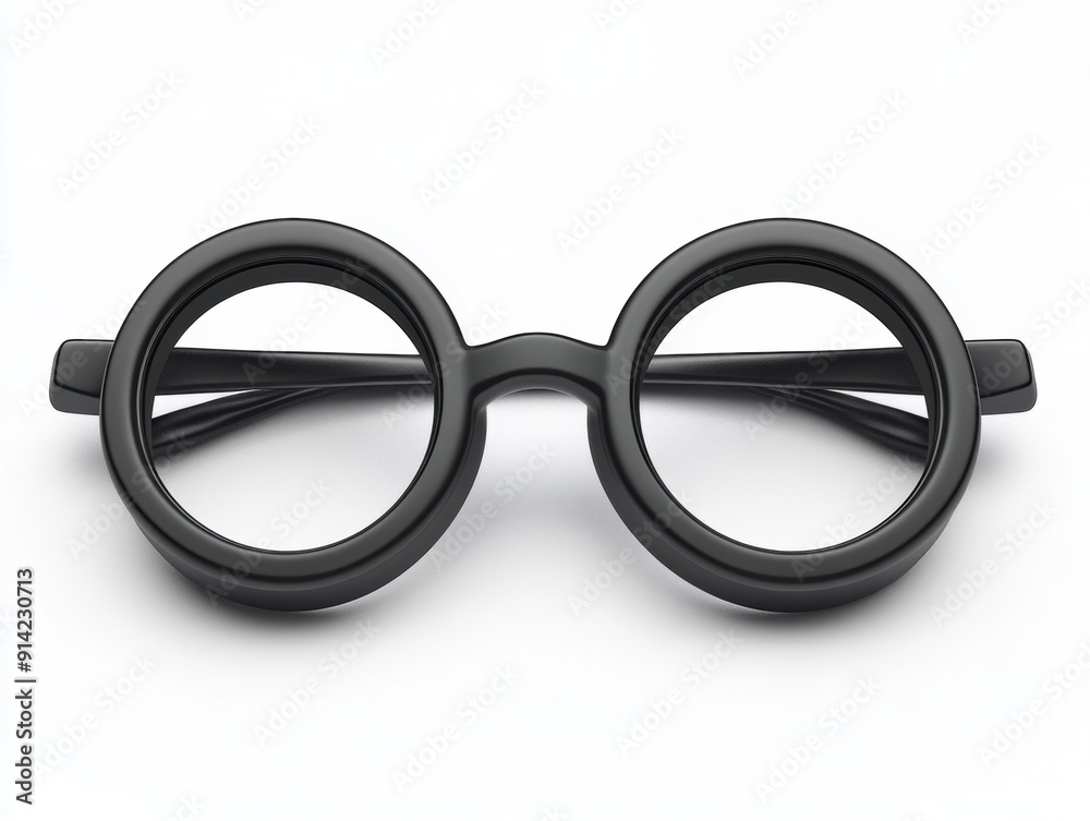 Classic round black eyeglasses isolated on white background Classic round black eyeglasses isolated on white background