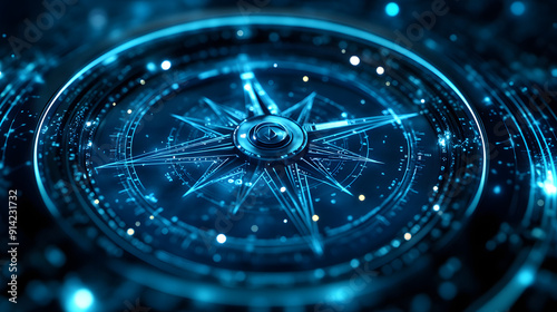 Wallpaper Mural digital compass explorer for businesses concept represents digital strategy, market decision-making, achievement strategy, and financial stock analysis Torontodigital.ca