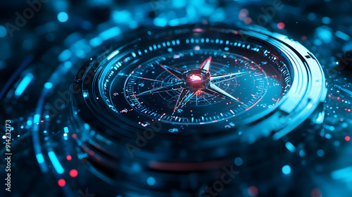 Wallpaper Mural digital compass explorer for businesses concept represents digital strategy, market decision-making, achievement strategy, and financial stock analysis Torontodigital.ca