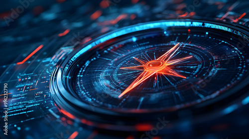 Wallpaper Mural digital compass explorer for businesses concept represents digital strategy, market decision-making, achievement strategy, and financial stock analysis Torontodigital.ca