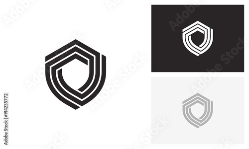 Modern shield logo design
