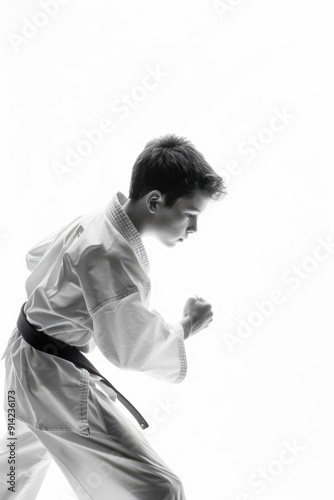 Martial arts student in a white gi.