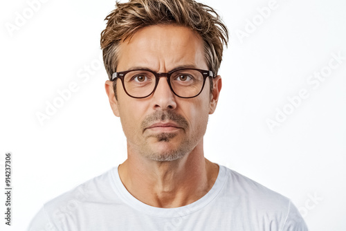 Skeptical Man With Glasses