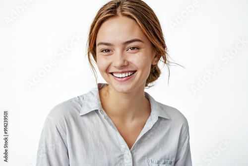 Smiling Woman with White Shirt