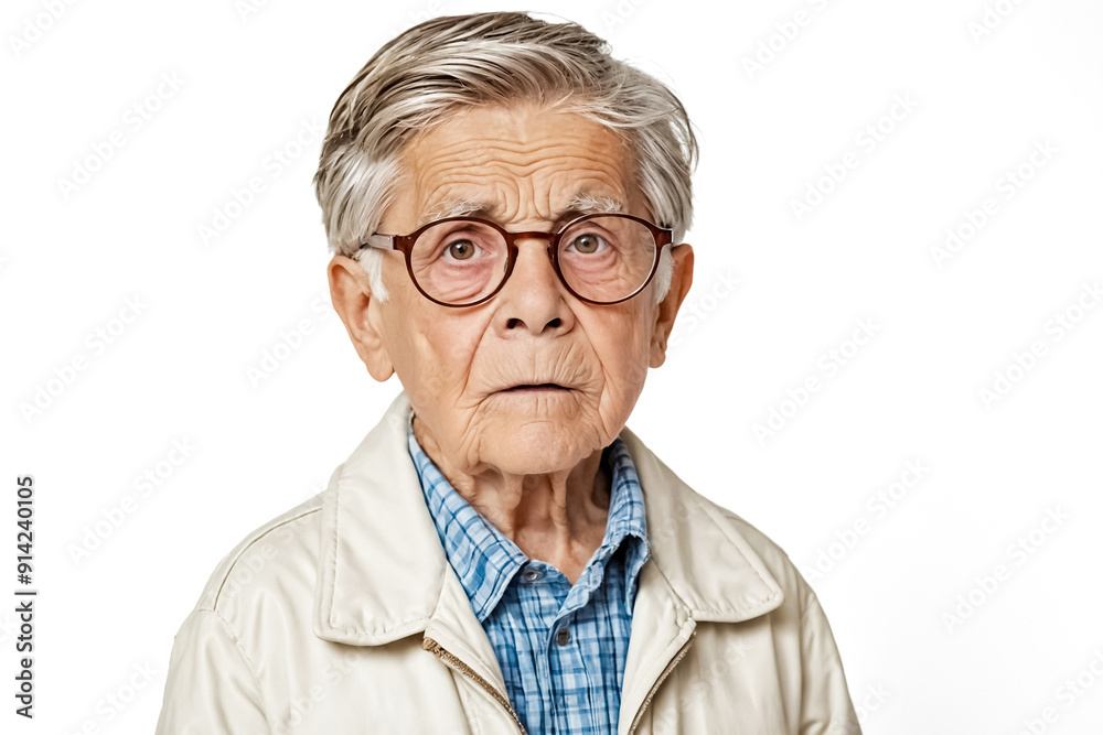 Portrait of a pensive elderly man with glasses Portrait of a pensive elderly man with glasses