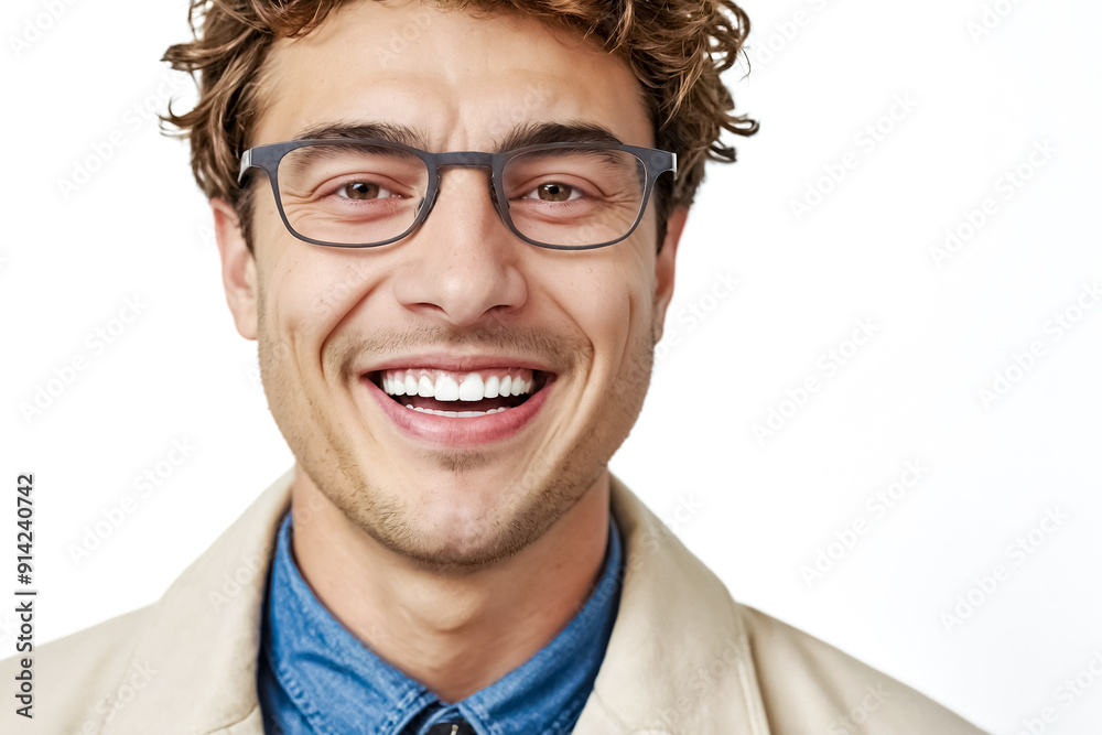 Portrait of a Handsome Man Smiling and Wearing Glasses Portrait of a Handsome Man Smiling and Wearing Glasses