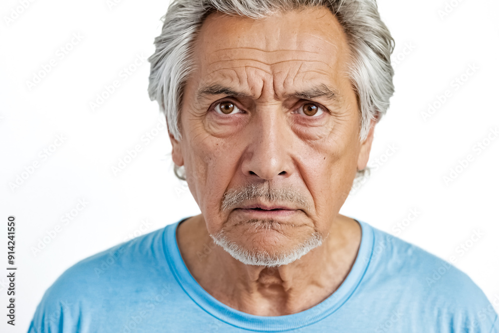 Close-up Portrait of a Serious Senior Man Close-up Portrait of a Serious Senior Man