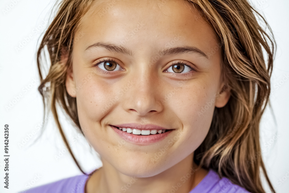 Fototapeta premium Portrait of a young woman with a warm smile
