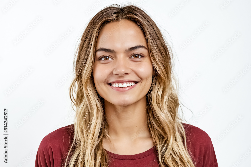 Portrait of a smiling woman with long blonde hair Portrait of a smiling woman with long blonde hair