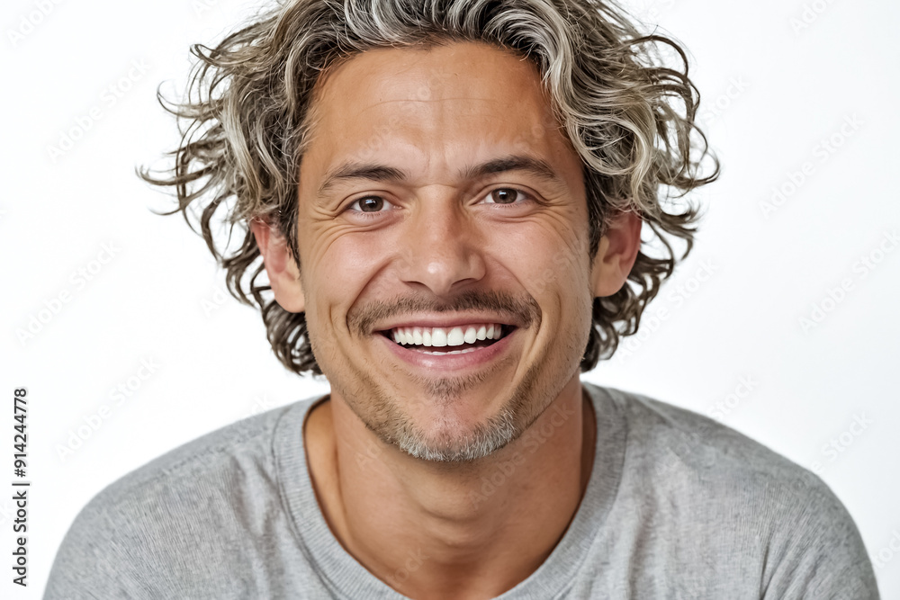 Close-up of smiling man with gray hair Close-up of smiling man with gray hair