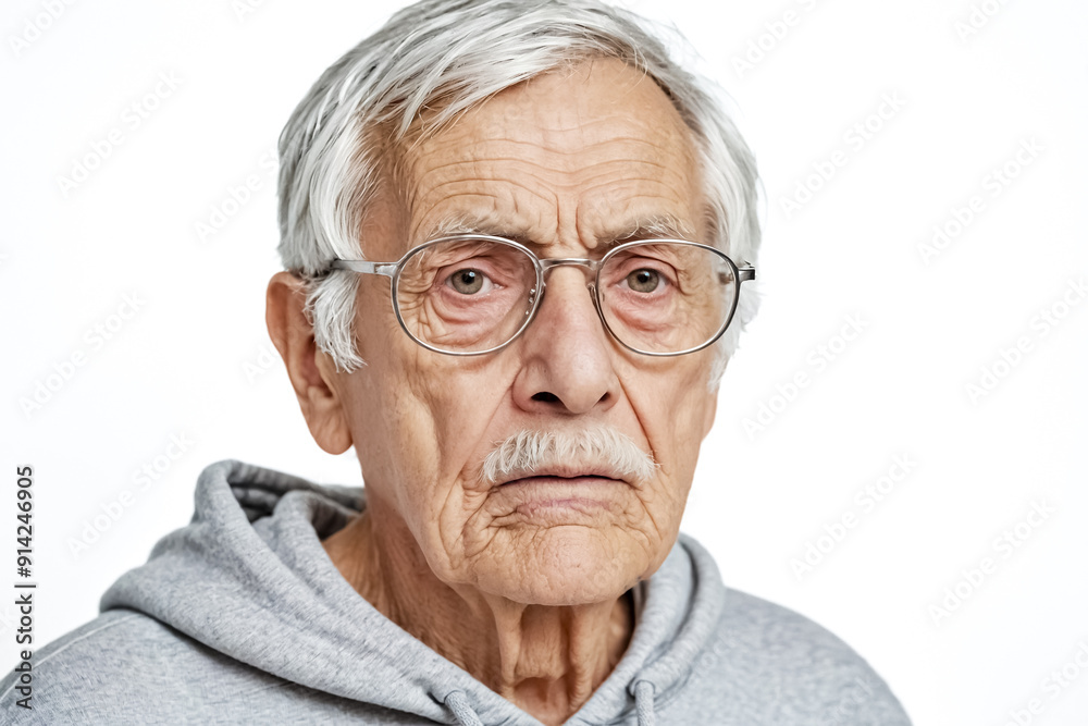 Portrait of a Senior Man with Gray Hair and Glasses Portrait of a Senior Man with Gray Hair and Glasses