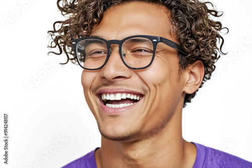 Young man smiling with joy