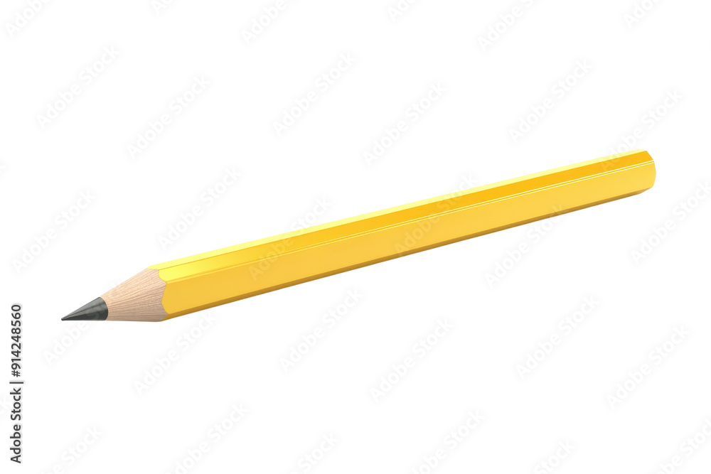 A single yellow pencil with a sharpened tip isolated on a transparent background. Ideal for educational, office, and artistic projects and designs. A single yellow pencil with a sharpened tip isolated on a transparent background. Ideal for educational, office, and artistic projects and designs.