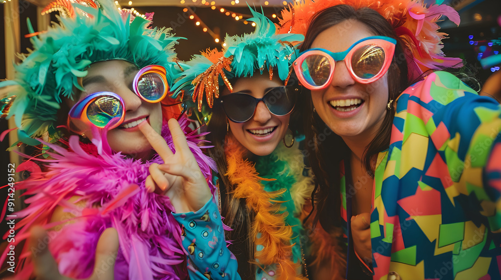 Vibrant Photo Booth Setup for Fun and Memorable Events with Instant Printing and Playful Props Vibrant Photo Booth Setup for Fun and Memorable Events with Instant Printing and Playful Props