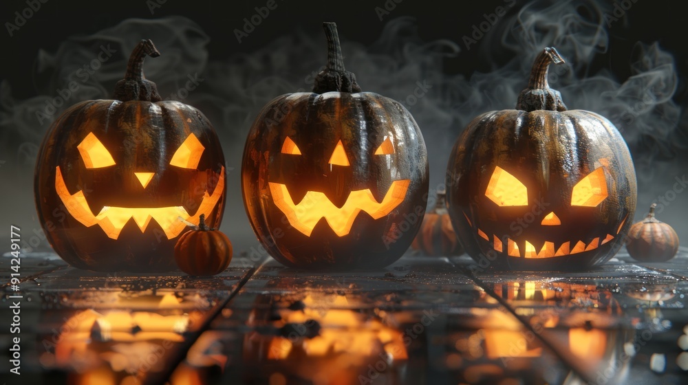 Halloween pumpkins icon on white background, png, AI generated for Ads Halloween pumpkins icon on white background, png, AI generated for Ads