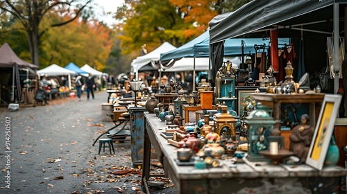 Antique Treasures at an Outdoor Flea Market photo