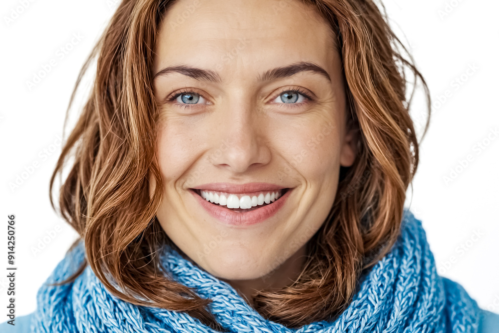 Portrait of a Smiling Woman with Blue Eyes Portrait of a Smiling Woman with Blue Eyes