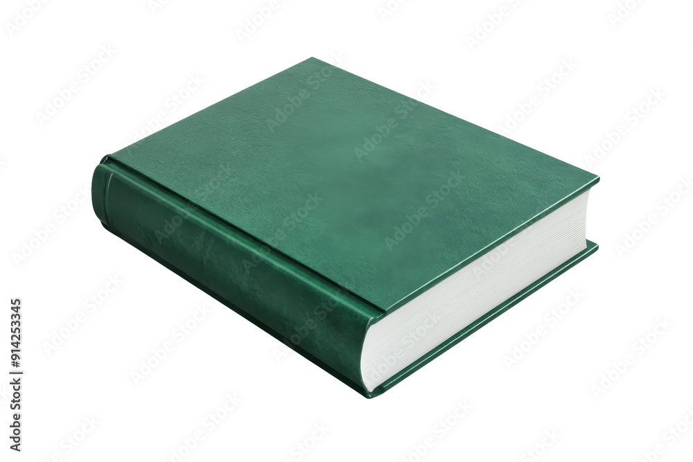 Closed hardcover book with green cover isolated on transparent background. Perfect for educational, literary, or academic themes. Closed hardcover book with green cover isolated on transparent background. Perfect for educational, literary, or academic themes.